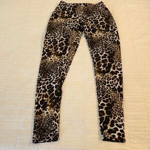 Dolce Bianca Leopard Print Leggings Y2K Animal Print Stretch Pants Medium
